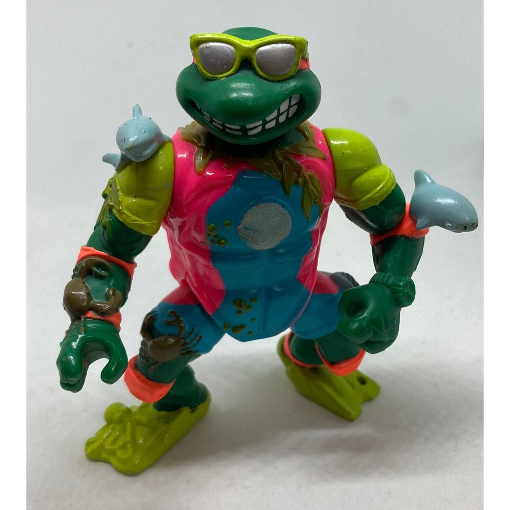 1990 TMNT Sewer Surfer MIKE Playmates Action Figure Michelangelo Vintage Loose